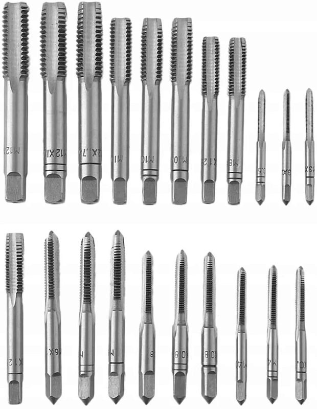 Набор метчиков и плашек 32 пр М3х0.5, М4х0.7, М5х0.8, М6х1, М8х1.25, М10х1.5, М12х1.75 RockForce RF-M032-1
