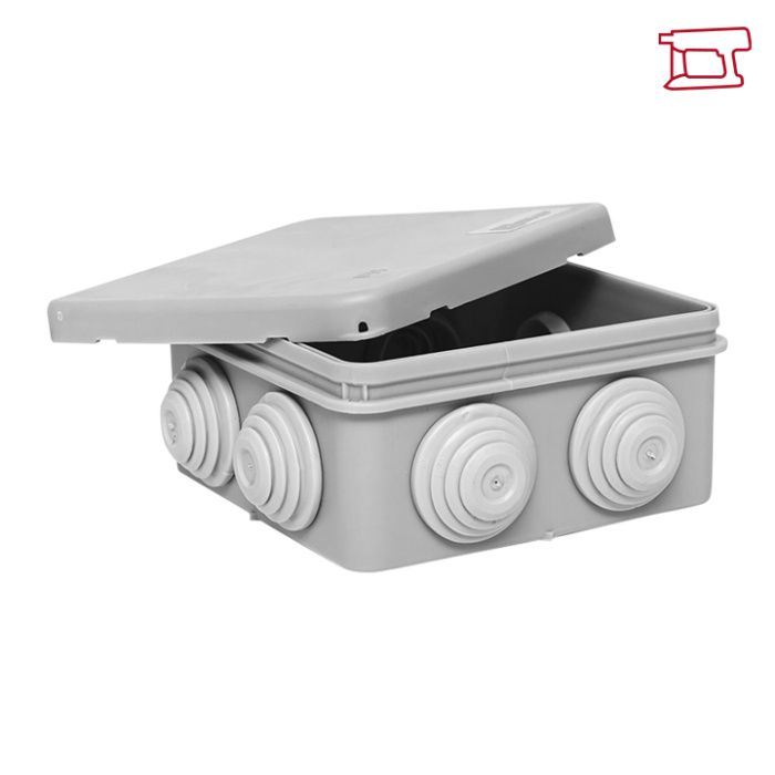 Коробка распределительная КМР-030-031 с крышкой наружная (85х85х40) 8 мембр, вводов IP55 розн, стикер EKF plc-kmr-030-031-r