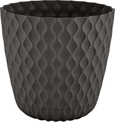 Горшок для цветов InGreen Wave с дренажной сеткой и съемным поддоном 4,7л, D205мм шокол Пластик Репаблик IG650310011