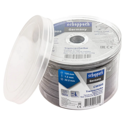 Круг отрезной по металлу 125х1,2х22,2 мм, 60 шт Scheppach Sch-CW505[60шт к-т]