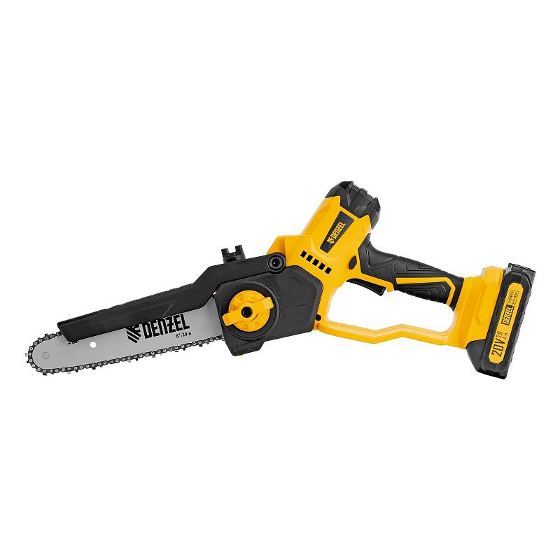 Цепная мини-пила аккумуляторная бесщет., СCS-200BL, шина 200 мм, Li-Ion, 20 В Denzel 58653