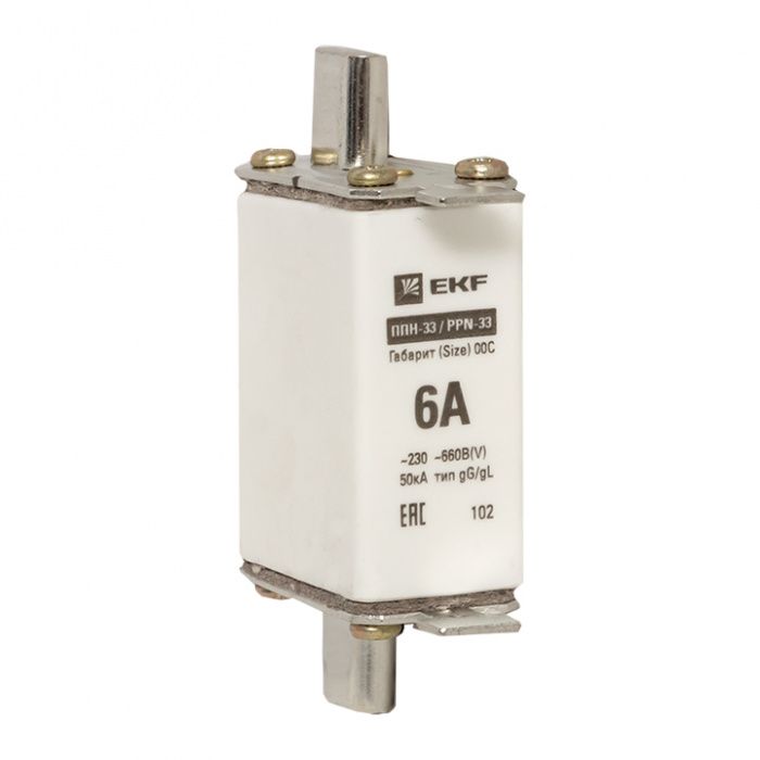 Плавкая вставка ППН-33 100/6А габарит 00С EKF fus-33/100/6