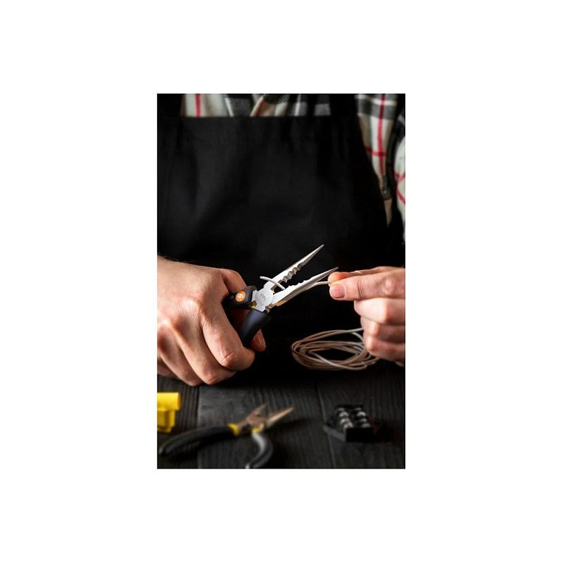 Длинногубцы Deli HS HT2106C, 160 мм, Soft Touch, оранжевый