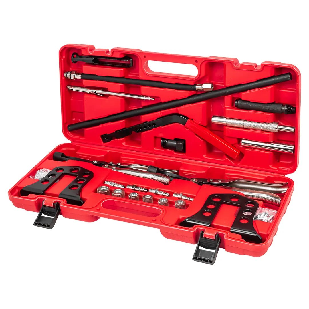 Рассухариватель клапанов сборный в комплекте со щипцами для маслосъемных колпачков 23 пр. ForceKraft FK-62125