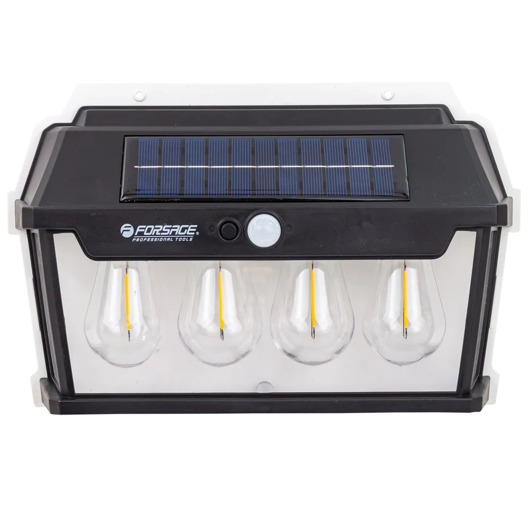 Светильник светодиодный LED на солнечной батарее с датчиком движения 1200мАч, 120Лм, 4 шт Forsage F-WL6016