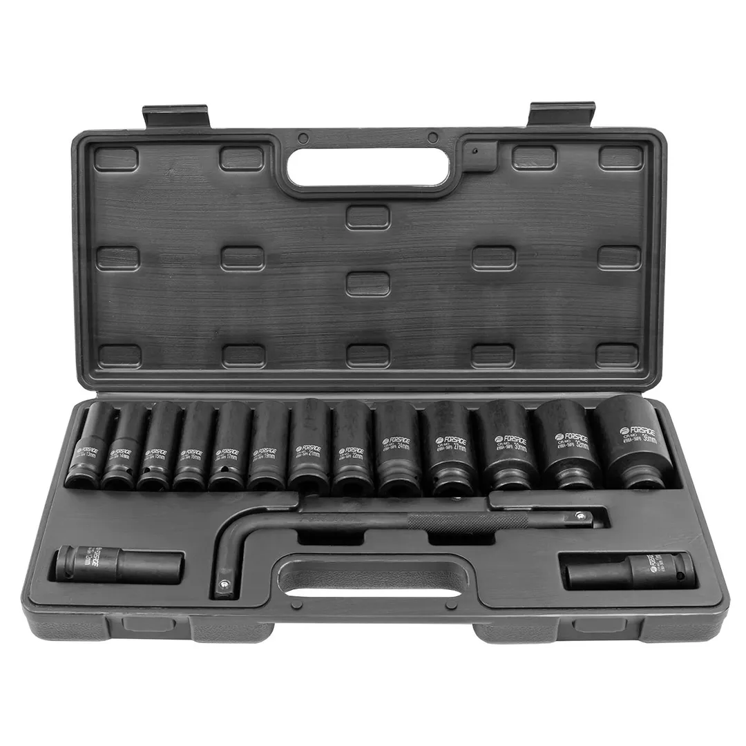 Набор головок ударных глубоких 1/2'' 16 пр., 6-гр, 10-2 мм, 36 мм - 12-гр Forsage F-4166A-5MPB