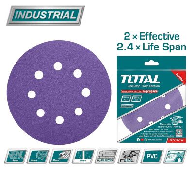 Набор шлифовальных кругов 150 мм 10 пр TOTAL TAC73150102
