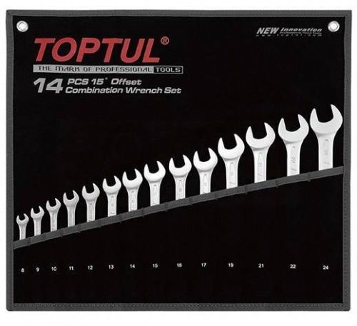 Набор комбинированных ключей отогнутых на 15 ° Toptul серия GPAB