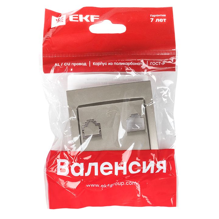 Валенсия лицевая панель розетки Phone 1-местная кашемир EKF PROxima EST01-L-034-40