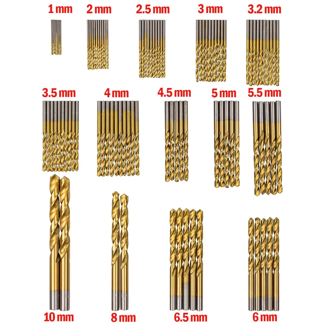 Набор сверл по металлу 100 пр. 1-10 мм ForceKraft FK-924U100