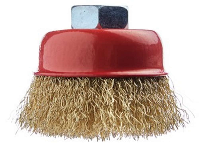 Щетка чашечная витая латунированная для УШМ 65 мм М14 HEADROCK 870-222-065