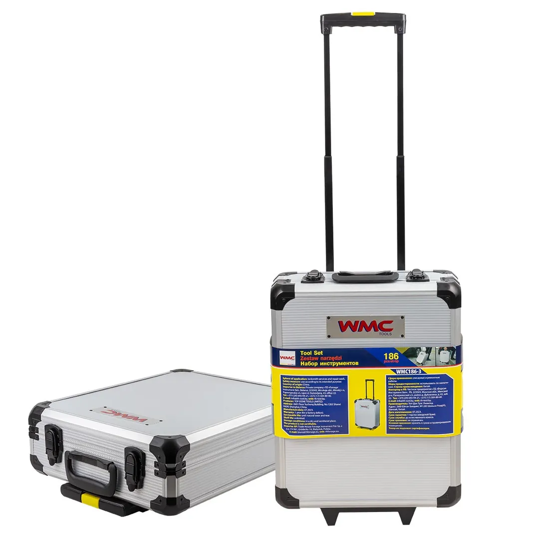 Набор инструментов 186 пр. 1/4''&1/2'' 6-гр. ''Дорожный кейс'' WMC TOOLS WMC-WMC186-3