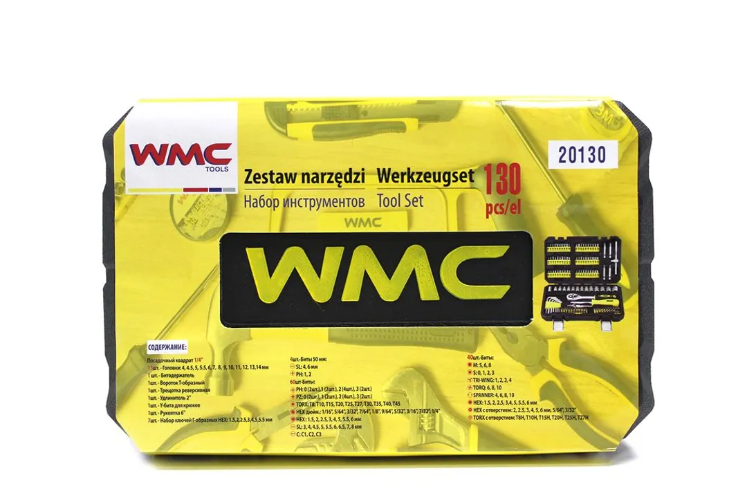 Набор инструментов 130 пр. 1/4'' 6-гр. WMC TOOLS WMC-20130