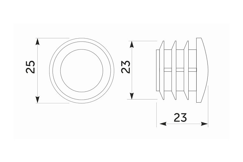 Заглушка внутр. трубы d25, 507D, 0,8мм полушар, хром AKS LIGHT 87966