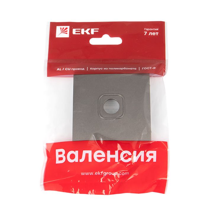 Валенсия лицевая панель розетки TV 1-местная 75Ом 5-862МГц графит EKF PROxima ESA00-L-027-60