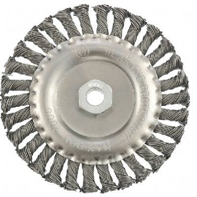 Щетка для УШМ 150 мм, М14, плоская, крученая проволока 0,8 мм Matrix 74645