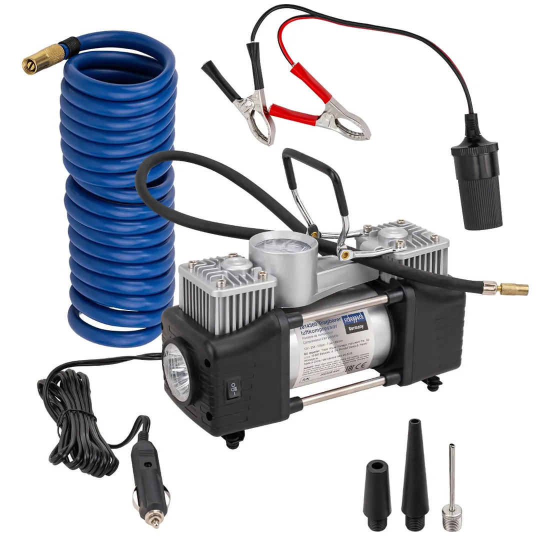 Компрессор автомобильный 12V, производительность 65 л/мин Scheppach Sch-2014360