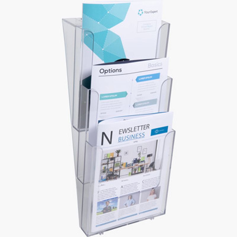 Модуль настенный "Exacompta", 3 отделения, вертикальный, прозрачный