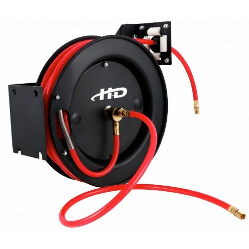 Шланг ПВХ пневматический d9.5 ммх15 м 2.0MPa с наружной резьбой 1/4" на автоматической катушке H-D HD-24250