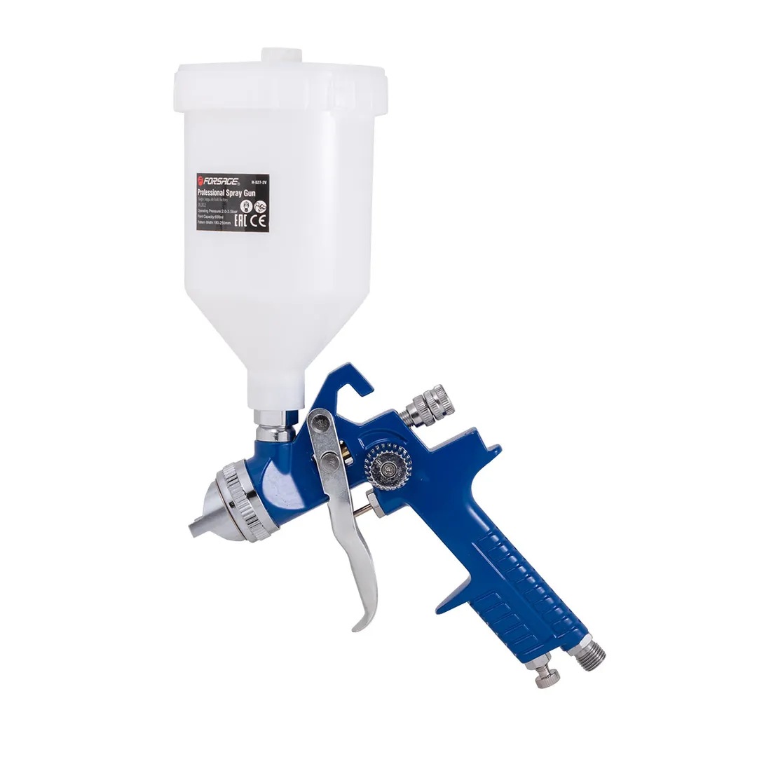 Краскораспылитель с верхним пластиковым бачком, 600 мл, 1.4 мм, 2.0-3.5Bar, 240-300л/мин Forsage F-H-827-2V