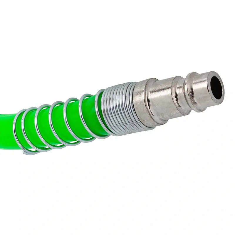 Шланг витой полиуретановый 12х8 мм, 15 м с быстроразъемами RockForce RF-1208-15Green