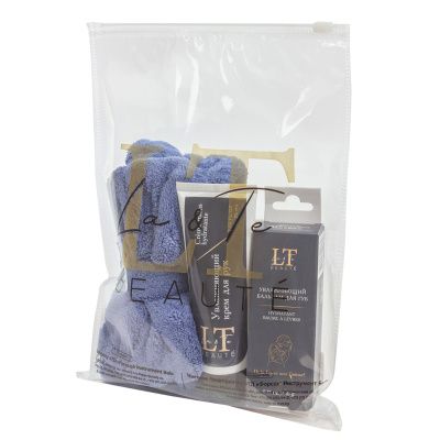 Набор: увлажняющий бальзам для губ 10 гр. LT-1756, увлажняющий крем для рук 75 мл LT-1794, повязка на голову-бант, синий La and Te beaute LT-36