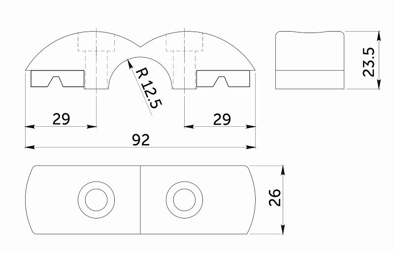 Соединитель стекло/плита к трубе d25, 551, двойной, с вкладышами, вакуумное хромирование AKS 114100