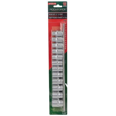 Набор головок 12 пр. 1/2" 12-гр., 10-19, 22, 24 мм RockForce RF-4121-9