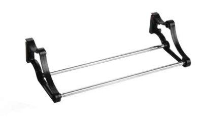 Полка для обуви раздвижная 800-1100, хром/черный AKS 22247