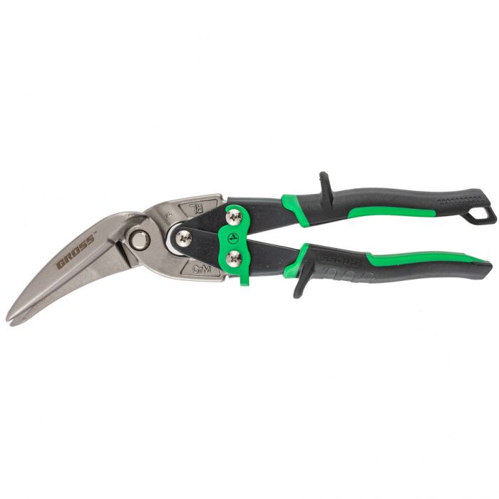 Ножницы по металлу Piranha, 270 мм, прямой и правый проходной рез, сталь СrMo, Gross 78333