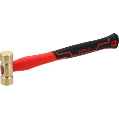 Молоток медный с фиберглассовой ручкой 300гр, 28х72 мм, L320 мм Yato YT-45291
