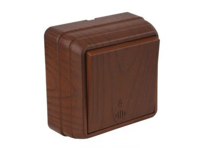 Выключатель 1-клав. проходной, с подсветкой, открытый орех, BRON, 10 A, 250 V, IP 20 Mutlusan 2160 316 0257