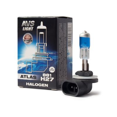 Галогенная лампа ATLAS 5000К/ H27/881 12V.27W.Коробка-1шт AVS A07018S