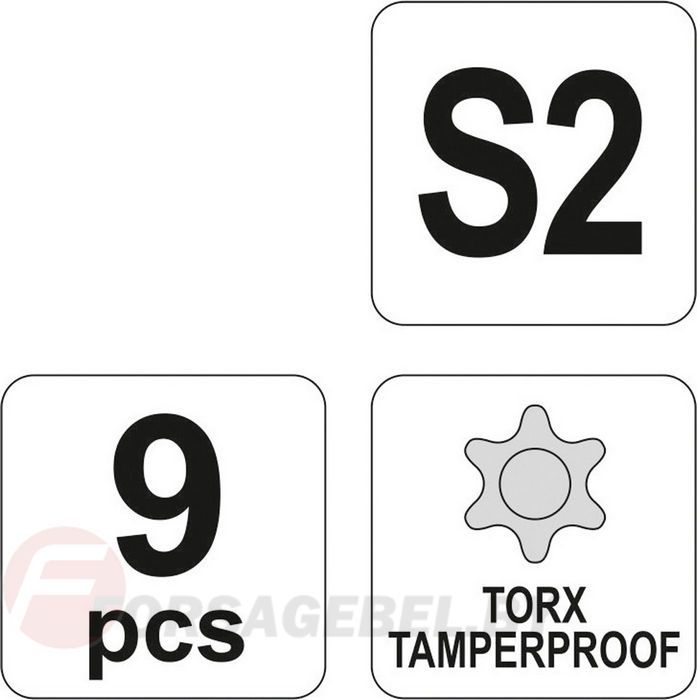 Набор ключей TORX с отверстием T10-T50 удл. S2 9 пр. Yato YT-0563
