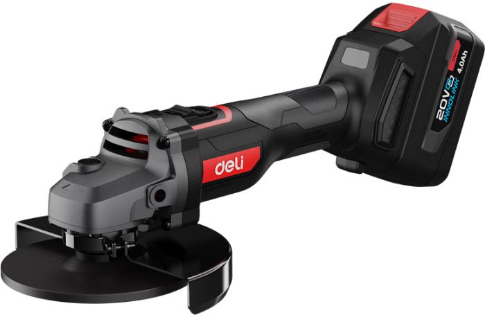 Угловая шлифмашина Deli RS EDE-JM20-2D4 20 В, 125 мм, 2 АКБ, 4 Ач, сумка
