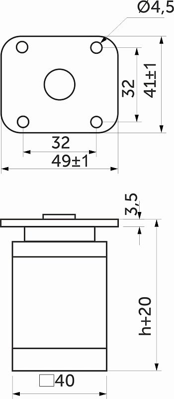 Опора мебельная алюм. DAKP-27 h100 с регул. хром РП PL 66044