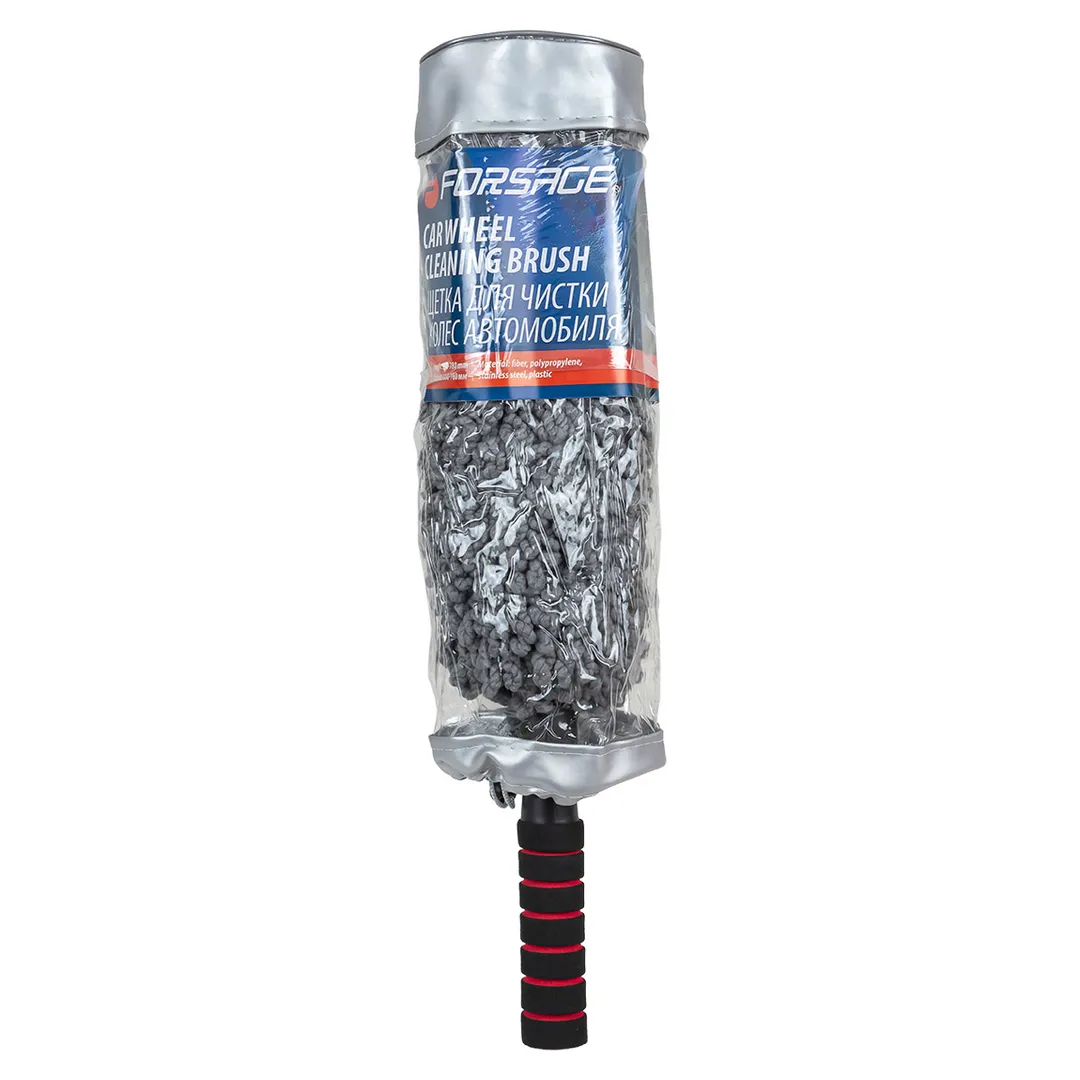 Щетка для чистки колес автомобиля телескопическая, длина 550-780 мм, Ø90 мм Forsage F-CD5012