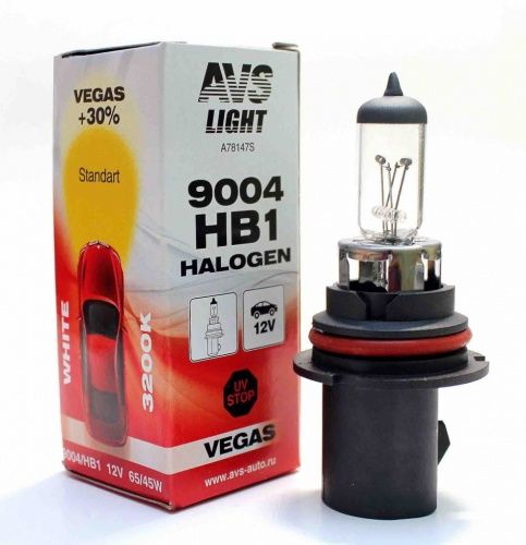 Лампа галогенная Vegas HB1/9004.12V.65/45W (1 шт.) AVS A78147S