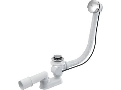 Сифон для ванны автомат комплект металл, длина 60 см, Alcaplast A55K-VE-01