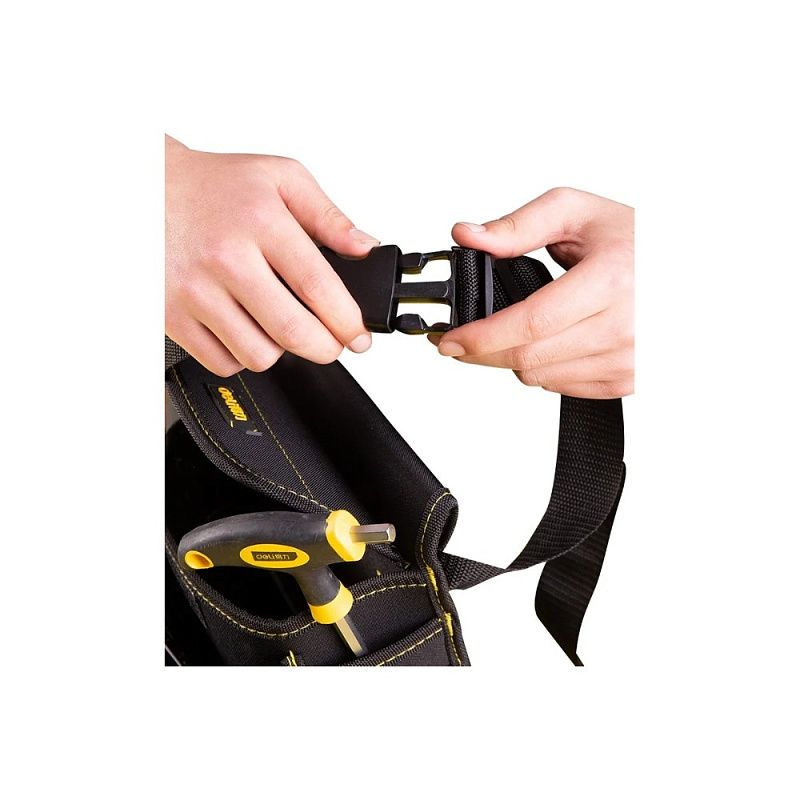 Сумка для инструментов поясная Deli YS EDL-P4, 220х140х200 мм, ткань Oxford, черный