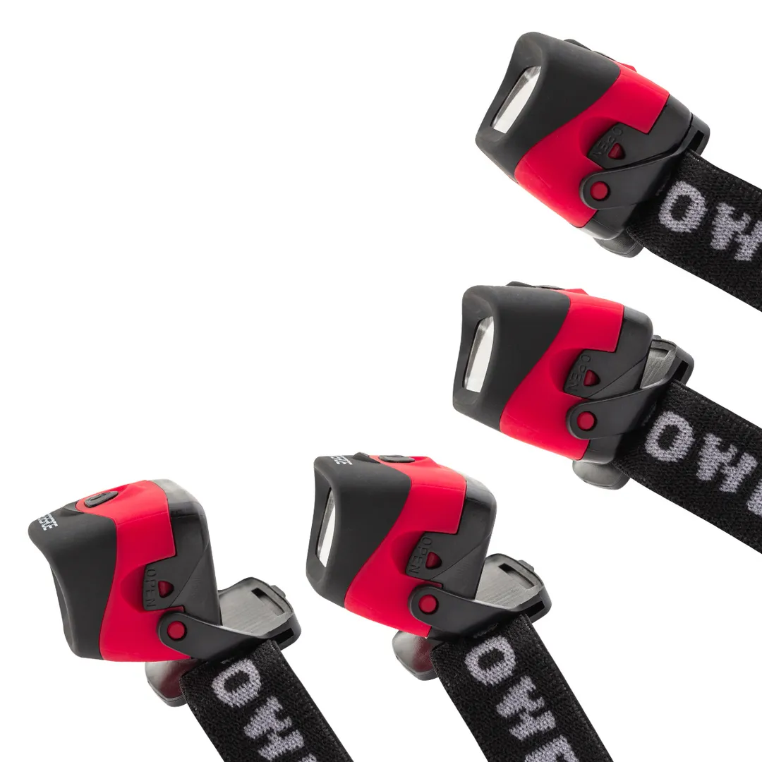 Фонарь светодиодный налобный в комплекте с батарейками 3 световых режима, CUB, 3xAAA Forsage F-01X0049