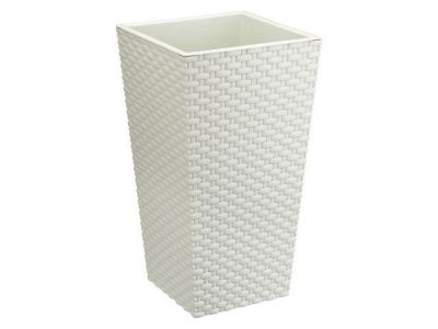 Кашпо РОТАНГ 320х320х565 мм, белый IDEA М3084