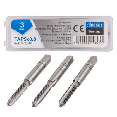 Метчик M5x0,8 3 шт Scheppach Sch-TAP5x0,8
