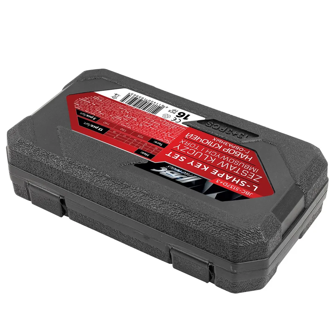 Набор Г-образных ключей HEX (6-гр) 2-19 мм, TORX T25, T30, T40 13+3 пр JBC JBC-5137D+3