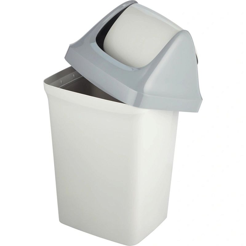 Урна для мусора 50л "Luscan Swing", пластик, с крышкой, серый