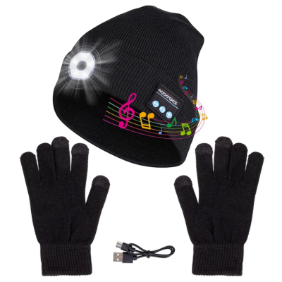 Шапка 20х22 см, перчатки, черный RockForce RF-222(Black)