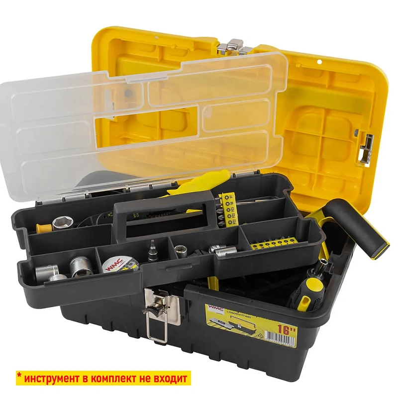 Ящик пластмассовый 16", 210x395x177 мм WMC TOOLS WMC-SM 01