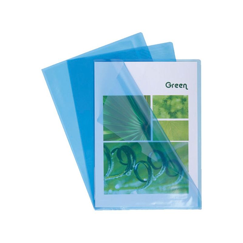 Папка-уголок "Exacompta", А4, 130 мк, ПВХ, прозрачный, синий