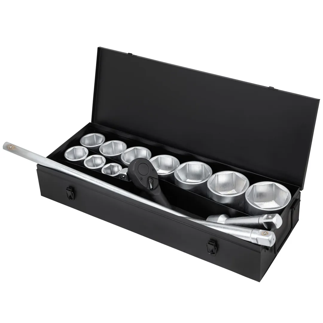 Набор головок 36-80 мм 1'' 6-гр с трещоткой 15 пр ForceKraft FK-8141-5