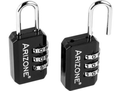 Замок навесной кодовый багажный, 2 штуки, чёрный, ARIZONE 32-221055
